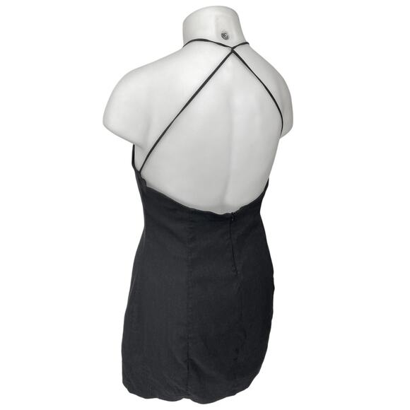 Zara Women's Black Sleeveless Halter Cami Camisole Tank Bodycon Mini Dress XXL - Picture 2 of 4
